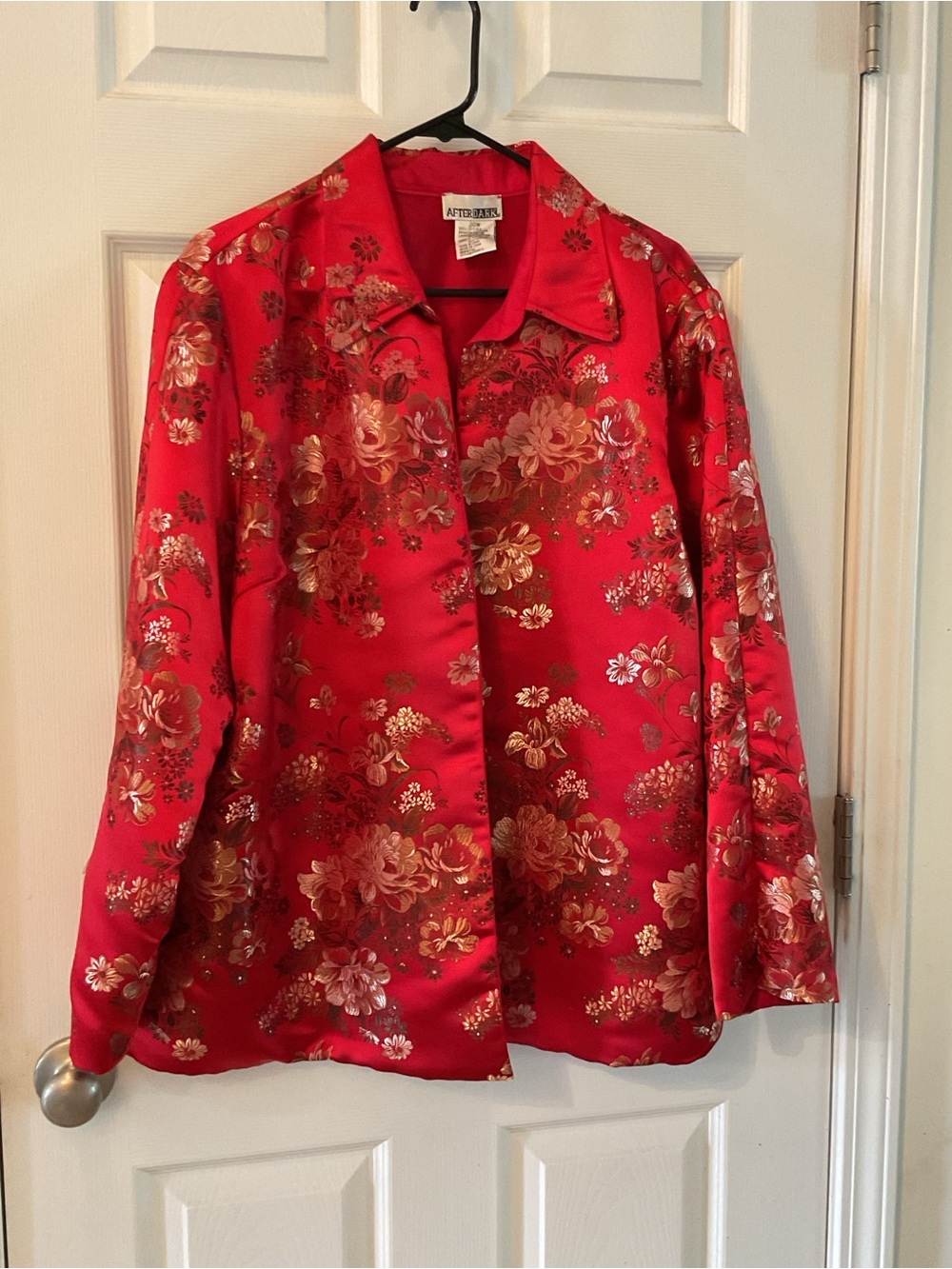AfterDark Womens Vintage Red/w Multi-Color Floral Pattern Size 20W Dress Jacket